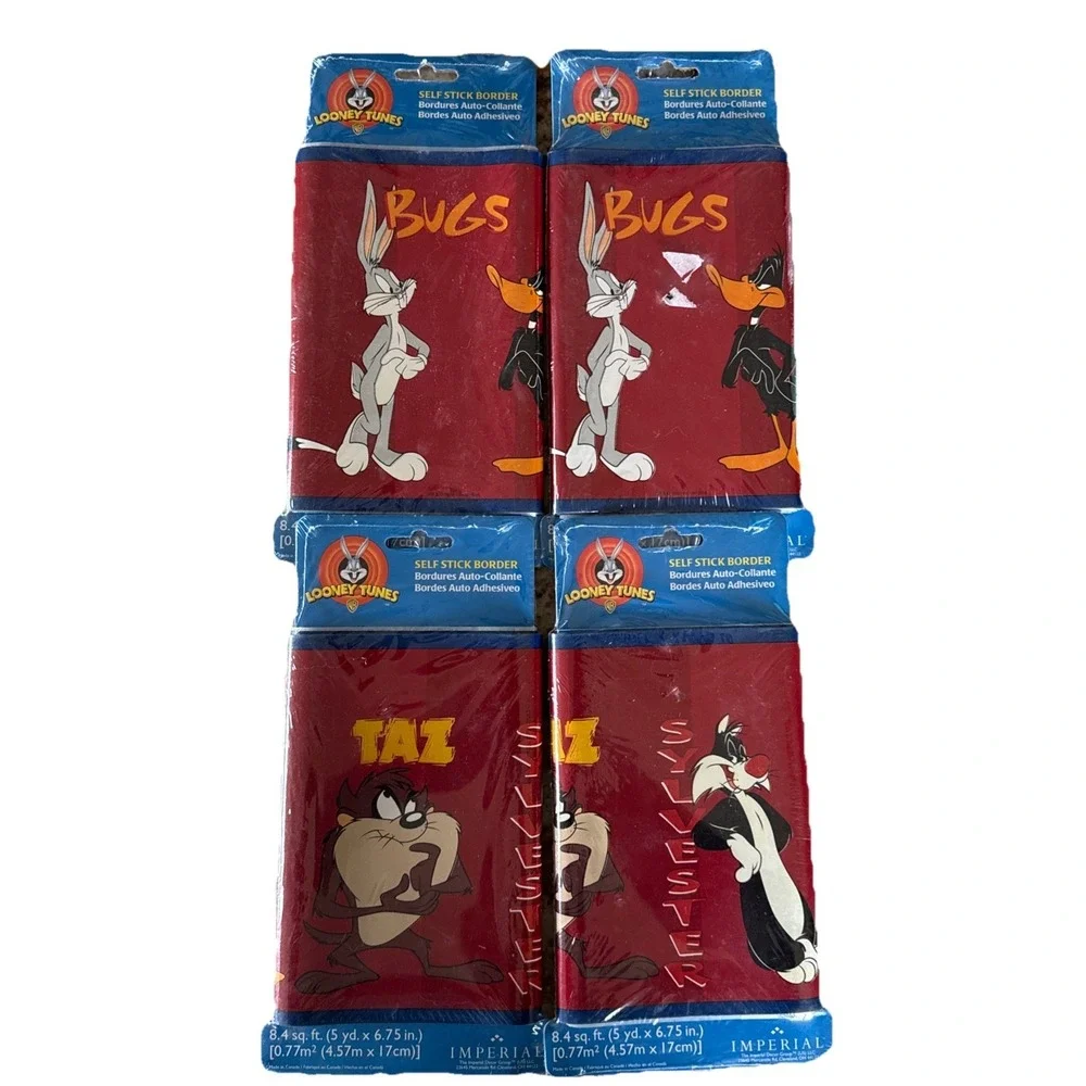 NOS Looney Tunes Wallpaper Border Taz Bugs Tweety Sylvester 20 Yrd Vtg Imperial
